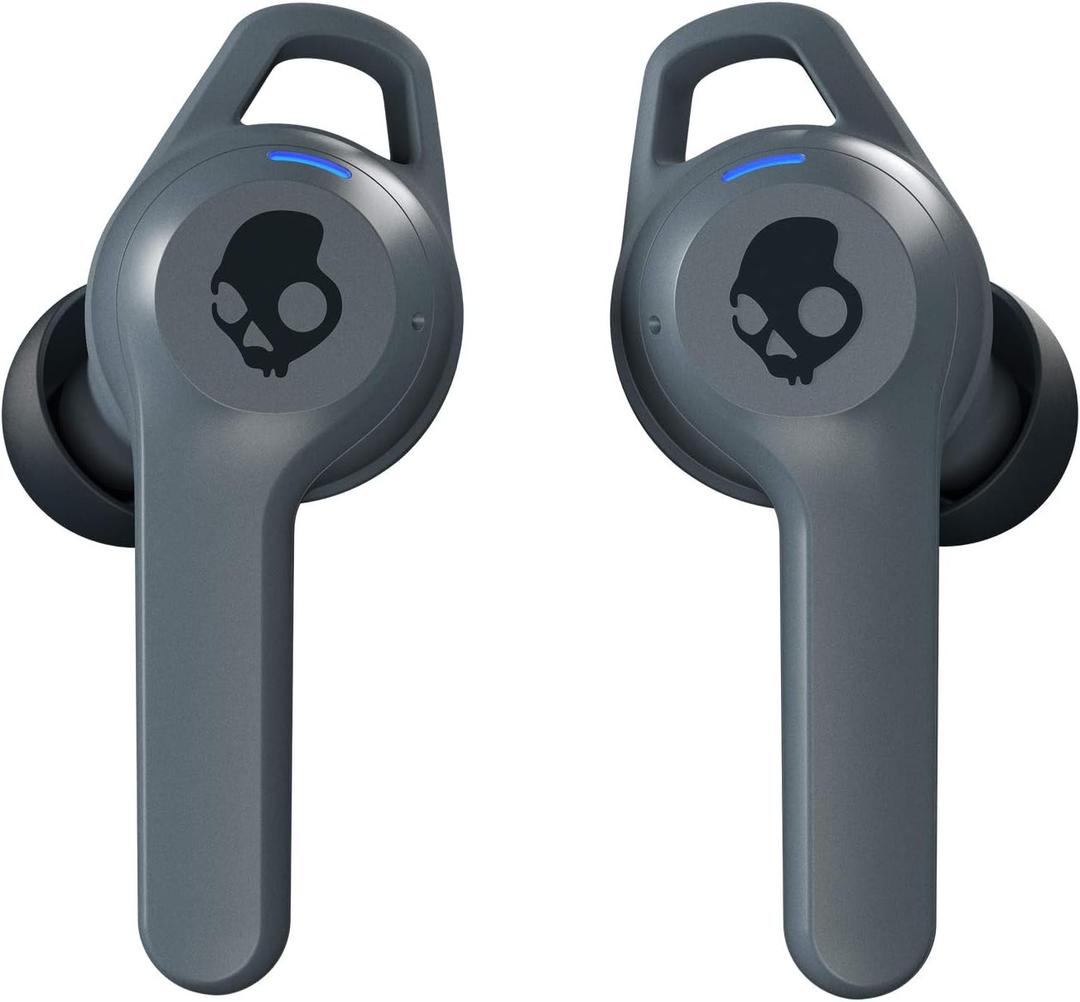 Skullcandy Indy Fuel in-Ear Wireless Earbuds, Wireless Charging, 30 Hr Battery, Microphone, Works with iPhone Android and Bluetooth Devices - Grey
