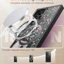 Goodon for Galaxy S25 Ultra Case, Wireless Charging Compatible, Shockproof Translucent Matte Cover - Cute Floral Design Phone Case for Women Girls - Elephant Flowers