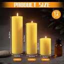 12 Pack Pure Beeswax Pillar Candles, 2x3/6/8 Inch, Natural Mild Honey Scent, Long Burning, Smokeless & Dripless for Home Decor & Prayer