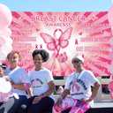 2 x Breast Cancer Awareness Backdrop Pink Power Banner Hope Faith Strength Courage Survivor Signs Women Health Walk Charity Party Supplies 6x3.6ft