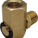 50310 Swivel Joint for Air Hose Reel 1/4'' FPT * 1/4'' MPT 90 Deg Swivel Fitting, 5/16-18G Male/Female (Gold)