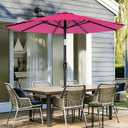 AreShark 9 FT Patio Umbrella for Outdoor, Outdoor Table Umbrella with Push Button Tilt and Crank, Outdoor Patio Umbrellas with 8 Sturdy Ribs for Market, Garden, Pool (Rose Pink)