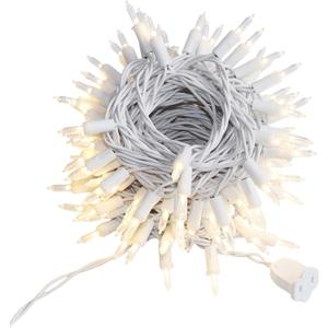 100 LED Warm White Christmas String Lights, 35 FT White Wire, UL Certified Commercial Grade, Indoor and Outdoor Use