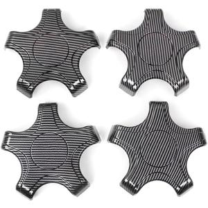 MUGE RACING 4 Pcs Wheel Cap Kit, ABS Plastic Accessories for Tesla Model 3 Hubcaps (Carbon Fiber Pattern)