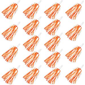 18PCS Cheerleading Pom Poms Plastic Cheerleader Pom Poms for Sports Squads Dancing Party Football Basketball Spirit Sports Stage Performance Celebration (Orange and White)