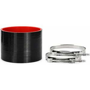 Straight ID: 4.0" (101.6mm) Silicone Hose Coupler High Temperature 4-ply with T-Bolt Clamp