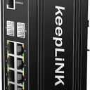 10-Port Industrial Gigabit PoE Switch, Managed with 8 PoE+@130W, 2 SFP Slots, DIN Rail Network Switch, IP40, Operating Temperature Range of -30° – 75°C (-22° – 167°F), Lifetime Protection