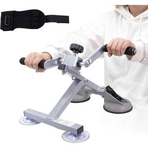 Arm Bike for Physical Therapy Table Top, 3 Training Modes Hand Bike Exerciser, Adjustable Resistance, Strong Suction Base, Portable Upper-Body Pedal Trainer for Seniors(with A Finger Rehab Gloves)