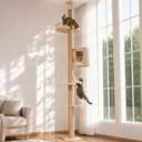 FUKUMARU Floor to Ceiling Cat Tree, 78-108in (6.5–9ft) Adjustable Cat Tower