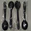 Patelai 4 Pieces Small Multicolored Silicone Spoons Silicone Serving Stirring Spoon for Kitchen Nonstick Cooking Baking Stirring Mixing Tools(Black)