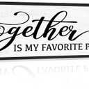 Together is My Favorite Place to Be Sign: Couples Bedroom Wall Decor Above Bed Modern Framed Farmhouse Rustic Family Signs Master Bedroom Wall Decor Hanging Wall Plaques with Sayings 12" x 40"