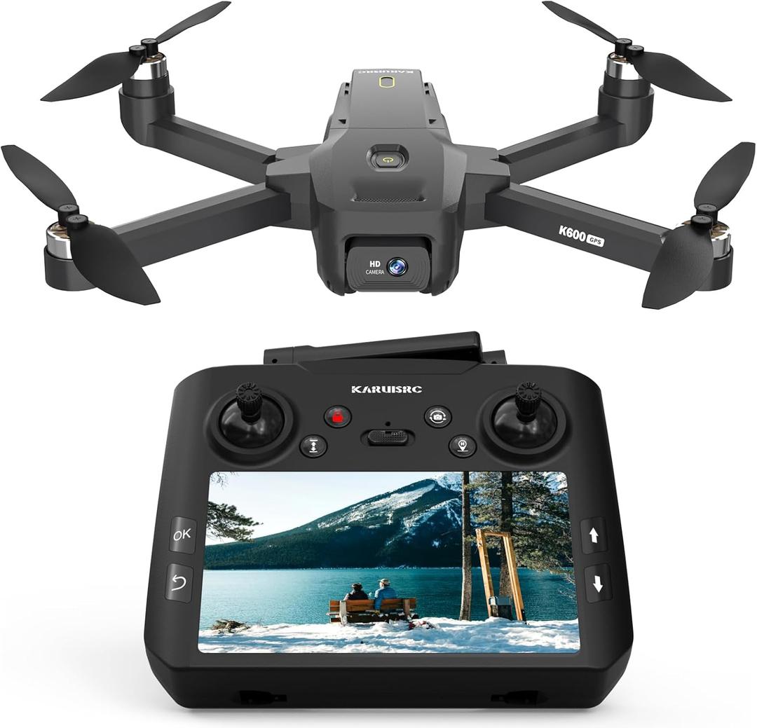 GPS Drone with EIS Camera for Adults, 4.5 Inch LCD Screen RC, Al Track with Professional GPS, Auto Return Follow Me for Beginner, Brushless Drones Foldable RC Drones Long Range, Handbag Under 249g