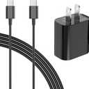 6.6 Ft USB C Fast Charger Cable Fit for Samsung Galaxy Z-Flip 6 AI 5G Phone 20W Type C Charging Block Adapter with C to C Power Cord (Black)