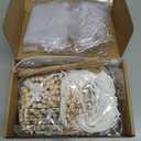 Supervitae 60 Pcs Easter Baptism Favors for Guests First Communion Gifts Include Adjustable Cross Heart Bracelet Wooden Rosary Thank You Card and White Mesh Bag for Christening Decorations Baby Shower