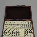 Kicko Premium Classic Domino Set - Jumbo - Double Six - 28 Thick Pieces in Durable Wooden Vegan Leather Box for Boys, Girls, Adults, Kids Party Favors and Game Night Use - Up to 2-4 Players