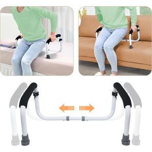 Stand Assist Mobility & Daily Living Aids Bed Rail Cane Chair Assist for Elderly Lift Assist Devices for Seniors, Handicap Grab Bar for Disabled Couch Safety Handle(Width Adjustable) (White)
