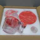 KOMUEE 4 Piece Glass Measuring Cups Set, 5 Oz, 1-Cup, 2-Cup, 4-Cup Liquid Measuring Cups with Lids for Kitchen, Freezer and Microwave Safe