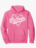 Wisconsin WI Vintage Athletic Sports Design Pullover Hoodie Size Large