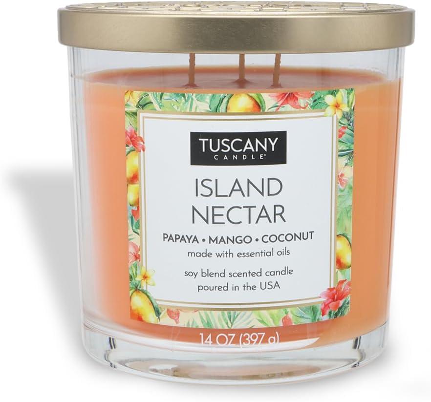 Tuscany Candle Island Nectar Long-Lasting Scented Jar Candle, 14 oz