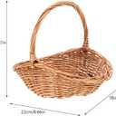 Kisangel Wicker Basket with Handle, Light Brown Woven Harvest Basket for Picnics, Storage, Organizing, Easter, Outdoor Activities, 8. 66 X 7. 87 X 7. 08 Inch