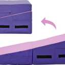 BestMassage Gymnastics Mat Incline Mat Tumbling Mat Folding Gymnastic Tumbling Mat Indoor/Outdoor Exercise Mat Home Gym Yoga Mat with Handle (48 x 24 Inch, Pink)