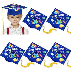 Preboun Graduation Cap for Kids, 6 Pcs Set Kindergarten Graduation Hat Topper with Tassel for Kids