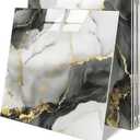 10 Sheets Marble Peel and Stick Backsplash Tile, 12"x12" Waterproof PVC Self Adhesive Tile Shower Wall Panels for Bathroom, Kitchen, Living Room (Metallic Grey)