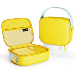 Yellow Makeup Case – Macaron Color Hard Shell Cosmetic Travel Case with Compartments, Waterproof & Durable, Portable Organizer for Make up, Skincare, and Accessories (Sunshine Yellow)
