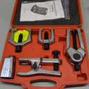 Orion Motor Tech OMT 5-in-1 Ball Joint Separator, Pitman Arm Puller, Tie Rod End Tool Set for Front End Service, Splitter Removal Kit (RD06) (Red Case Silver Puller)