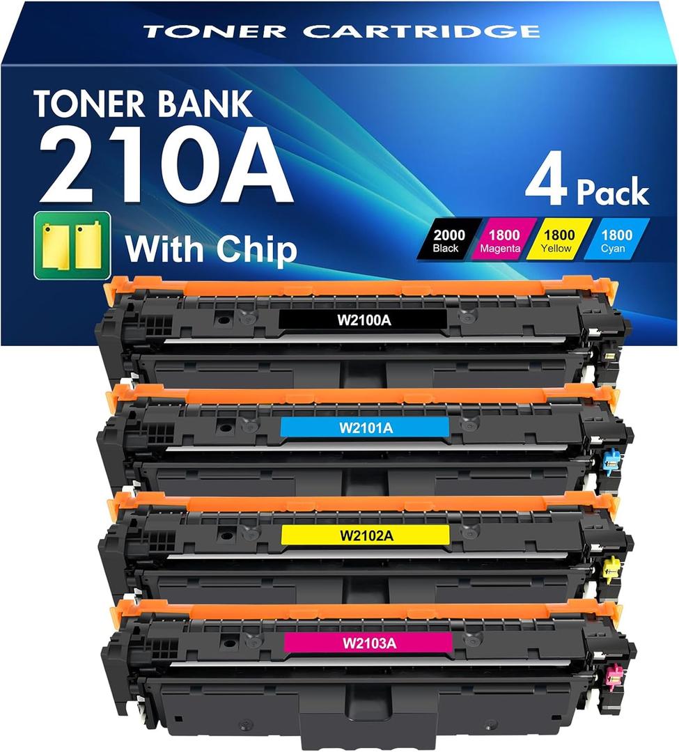 210A Toner Cartridges 4 Pack: 210X MFP 4301fdw Compatible for HP 210A 210 Toner Cartridges Set Color Laserjet Pro MFP 4301fdw 4301fdn Pro 4201dw 4201dn Series Printer W2100A W2100X High Yield Ink