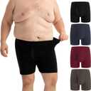 INNERSY Men's Big and Tall Boxer Briefs Cotton Moisture Wicking XL-6XL Underwear 4-Pack