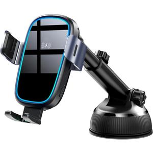 Generic Car Drive Smarter - 15W Fast Charging Phone Holder 15W Fast Charging Phone Holder for 15/14/13/12/11 Pro Max, Samsung S23/S22/S21/S20 Note 20, Google Pixel, LG, Black