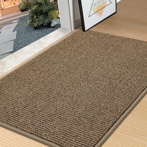 BEQHAUSE Dirt Trapper Door Mat 32" x 48", Non-Slip Washable Doormats Entrance Mat, Dirt Resistant and Absorbent Welcome Mat, Low Profile Floor Mats for Front Back Door and Entryway, Beige