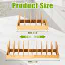 Pots and Pans Organizer for under Cabinet - Expandable Bamboo Pot Lid Organizer, Bakeware and Cutting Board Organizers, Drawer Pot Lid Holder Rack for Kitchen Organizers and Storage