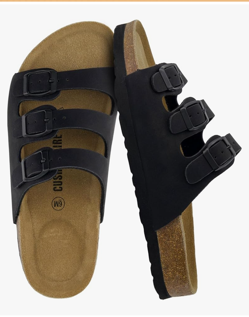 CUSHIONAIRE Women's Lela Cork footbed Sandal with +Comfort Size 32