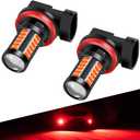 H8 H9 H11 LED Fog Light Bulbs DRL 2800 Lumens Xtreme Super Bright 5730 33-SMD 12V LED Bulbs Replacement for Cars, Trucks, 6000K Xenon Red