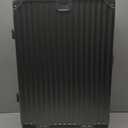 24 Inch Hardside Checked Luggage with Leather Handle, PC Zipperless Suitcase with Spinner Wheels and TSA Locks, Lightweight Checked Luggage for Travel, Grey