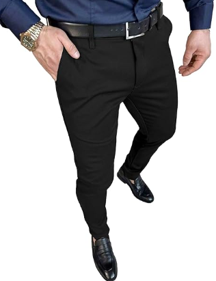 Beotyshow Men's Dress Pants Slim Fit Casual Trendy 2025 Formal Skinny Athletic Stretch Business Pant Black XXL