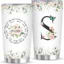 Personalized Initial S Tumbler 20oz, Monogrammed Gift for Women Birthday Mothers Day Religious Gift, Personalized Christian Gift for Women Initial Coffee Mug