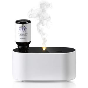 Waterless Diffuser for Essential Oil, Scent Air Aromatherapy Diffuser, Mini Portable Aroma Diffusers with 3 Mist Modes, Cycle Start, for 160 sq.ft Room Home Office Bedroom (White)