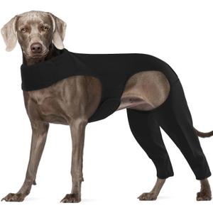 ROZKITCH Dog Surgery Recovery Sleeve Rear Right Left Leg, Pet Prevent Licking Wound Elbow Brace Protector, Dog Recovery Suit Cone Collar Alternative for Sprain ACL CCL Arthritis Joint Care Black (2XL(Chest:30.3-35.4"Back:24"))