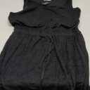 Swimsuit Coverup for Women - Terry Cloth Beach Cover Up Dress - Drawstring Sleeveless Casual Sundress Pockets (X-Large, Black)