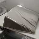 OAISZ Wedge Pillow for Sleep Apnea, Bed Wedge Pillow for Headboard, Headboard Triangle Pillow Wedge for Acid Reflux, After Surgery, Snoring, Cooling Memory Foam Top, Removable Cover, 24x24x12Inch (White)