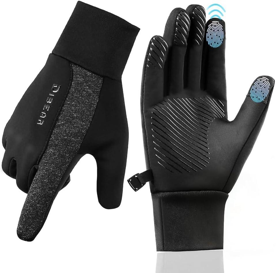 2 x GXCROR Winter Gloves Women Men Ski Snow Gloves Liner Thermal Warm Fleece Touch Screen