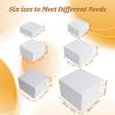 6 Pcs White Acrylic Buffet Risers with Mini Sign and Maker, Food Display Stands for Buffet Table Party Catering Dessert Jewelry Collectibles,Nesting Cube Boxes with Hollow Bottoms