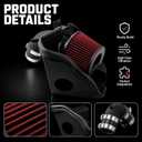 Cold Air Intake with Heat Shield Compatible with 2006-2011 Honda Civic 8th Gen 1.8L L4, Increased Horsepower & Throttle Response
