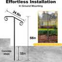 Handrails for Outdoor Steps, 1-2 Step Single Post Handrail, 58" H Rustproof Wrought Iron Stair Railing with Assembly Tool Kit for Concrete Steps, Wood Steps, Black