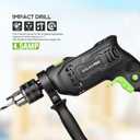 GALAX PRO 4.5Amp 0-3000RPM Corded Hammer Drill, 5pcs Bit, Hammer and Drill 2 Functions in 1 with 12 Variable Speed, 1/2 Inch Keyed Metal Chuck, 360Rotating Handle