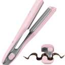 Curling Iron Hair Crimper Waver, MiroPure Waves Curling Wand 1 inch with 30S Fast Heating & PTC Heater, Deep Waver Hair Curler for Women, Dual Voltage, Pink