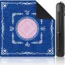 Thenshop Mahjong Mat Thickened Anti-Slip Game Mat with Drawstring Carrying Bag, 31.5" x 31.5" Waterproof Noise-reducing Table Cover for Mahjong, Poker, Card Games, Dominoes (Classic Style)